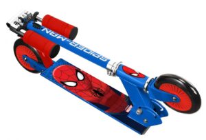 Marvel Spider-Man 2-Wiel Kinderstep Opvouwbaar Voetrem Blauw/Rood - Afbeelding 2
